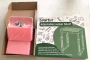Svartur Adjustable Locker Shelf & 2 Magnetic Pen / Pencil Holders Pink New