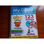 二手 [親子共讀] (WIPE CLEAN) MY GIANT ACTIVITY WORK BOOK 幼童英文練習遊戲書