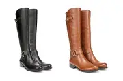 New Womens Leather Naturalizer Joylynn Side Zip Boots Brown MSRP $200