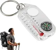 Compasses Thermometers Keychain | Small Compasses Thermometers Keychain - Small Pocket Sized Compass Keyring Gear, Small Compasses Thermometers Keychain