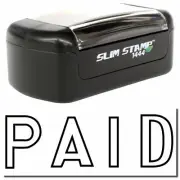 Slim Pre-Inked Outline Paid Stamp Size 1/2" Tall x 1-1/2" Wide