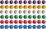 Hellery 60Pcs 20 Sided Dice Multi Sided Dices, Role Playing Game Dices, Multi Colored Assortment, Acrylic Dice for Card Games Board Game Table Game, Solid