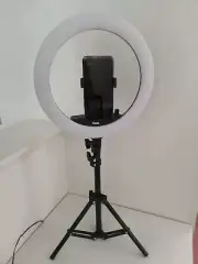 14" LED bicolor dimmable LED ring light with mini tripod stand