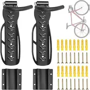 2-Pack Bike Rack, Garage Wall Mount Bike Hanger Storage System, Vertical Bike Hook for Indoor Shed, Easily Hang and Detach, Holds up to 30kg