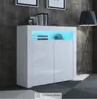Modern 2 Door Buffet Sideboard Cabinet Storage Shelf LED High Gloss Cupboard