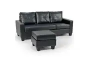 Sarantino Corner Sofa Lounge Couch with Chaise - Black