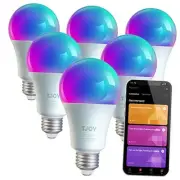 6 Pack Smart Led Light Bulbs, WiFi Bulbs Work with Alexa&Google Home, RGB