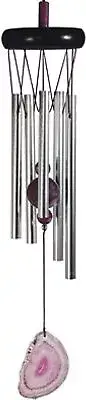 GSC 31068 20 Inch Wood Top Geode Purple Wind Chime