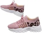 [WQXYSS] 2025 New Women's Leopard Print Lace Up Low Top Sneakers,Casual Comfortable Sports Running Shoes