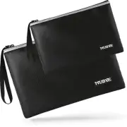 Fireproof Waterproof Money Document Bag - 2 Pack Safe Zipper Bags with Reflec...