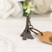 10 BRONZE 4" Eiffel Tower Keychains with Thank You Tags Party Favors Decorations
