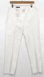 346 Brooks Brothers Natalie Fit Bright White Flat Front Ankle Pants 6