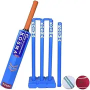 Kosma Kwik Cricket Set | Junior Cricket Set with bag | Cricket bat No 3 (28”) | 2 x Balls | Wickets set with Bails & Stand | Target Stump with Stand | Finished in a vibrant Turquoise Colour