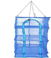 Hanging Net for Drying Fish | Drying Rack 4 Layers Folding Hanging Mesh Dryer - Vegetable Fish Dish Screen Hanging Foldable Drying Mesh Storage Bag with Two-Way Separating Zippers