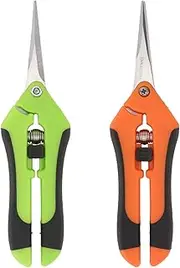 SUPVOX 2Pcs Stainless Steel Gardening Pruning Shears Ergonomic Labor Saving Secateurs for Flower and Tree Branch Trimming Durable for Home and Garden Use