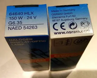 OSRAM 64640 24V 150W G6.35 鹵素燈泡 顯微鏡 放大鏡 特殊儀器豆燈 50h (8.4折)