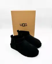 Ugg Classic Ultra Mini Short Boots New in Box Black Size 6