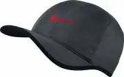NEW! NIKE Adult Unisex FEATHERLIGHT DRI-FIT Tennis Cap-Anthracite/Red 679421-061