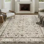 Extra Large Rug Beige Brown Neutral Allover Lounges Carpet Mat Soft Plush Runner