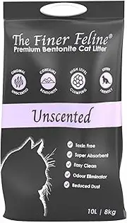 Bentonite Premium Cat Litter | Unscented | Lifelong Ultra-Absorbent & Odor Eliminating | Cat & Kitten Friendly | Soft on Paws | Hygienic Natural Clay for All Breeds & Ages (10L/5kg)