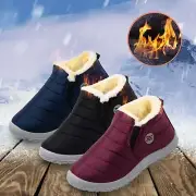 Warm Snow Boots Fur Lining Ankle Boots Waterproof Non-slip Flat Shoes Warm Women