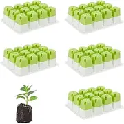 60-Cell Seed Trays with Drainage Holes,5 Packs Plant Germination Module Trays Reusable for Seedlings Trays Seed Kits,Silicon