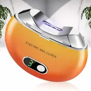 Automatic Electric Nail Clipper with 3-Speeds Levels and Nail Clip Storage,LCD Digital Display,USB Rechargeable Safety Electric Nail Trimmer (Orange)