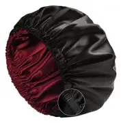 Satin Bonnet Silk Bonnet Sleep Cap for Women - Extra Large 02-wine Red