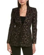 Michael Kors Collection Cord Floral Lace Georgina Silk-Lined Blazer