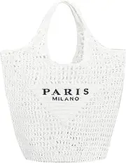 [POOOPSSD] New Woven Bag, Straw Mesh Tote Bag, Beach, Shoulder Bag, Hobo Women, Foldable Large Capacity, for Holiday.