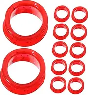 12pcs Soft Silicone Scissors Finger Rings Soft Dog Grooming Scissors Tools Pet Grooming Shear Finger Ring Thumb Inserts Grips for Dog Hair Cutting Accessories Red