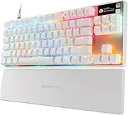 SteelSeries Apex Pro TKL Gen 3 White - HyperMagnetic Gaming Keyboard - Adjustable Actuation - Rapid Trigger - Game-Ready Presets - Protection Mode - Rapid Tap/SOCD - OLED - English Layout QWERTY
