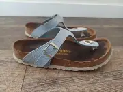 Birkenstock Birko Flor GIZEH Shiny Snake Sky 39 / 8 narrow