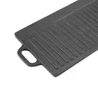 Nonstick Cast Iron Double Sided Grill Griddle Pan Ridged Flat Bakeware