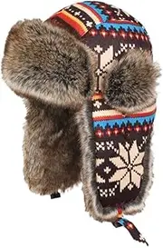 [Csafyrt] Trapper Hat Cold Proof Winter Ski Hat Pilot Ear Flap Cap Warm Windproof Hat, brown, Large