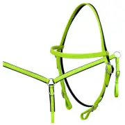 DL HILASON Western Horse Genuine Biothane Leather Tack Set Lime Green