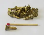 20 SOLID BRASS WOOD COUNTERSUNK SCREWS 5/8" X 8#