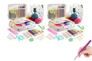 116Pcs Crochet Kit Yarn and Knitting Accessories Set with Storage Bag for Beginners-Cactus
