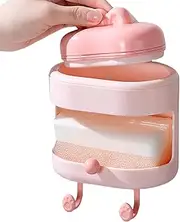 Body Scrubber | Doube-Sided Bath Brush | Back Loofah for Women Men, Cleansing Massager with Soap Holder and Hook