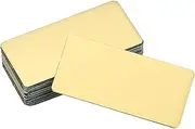 sourcing map 12 Pcs Blank Name Plates, 2 x 1" Engraved Metal Name Plate Laser Strong Adhesive Nameplate Anodized Aluminium Custom Blank Plates for Signs DIY Crafts, Gold