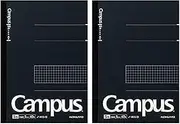 Kokuyo Campus Notebook, Semi B5, 5mm Grid Ruled - 40 Sheets - 80 Pages, Black (2 Pack)