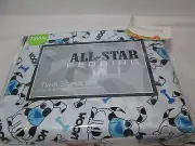 P & A Marketing All-Star Bedding PUPPY DOG Twin Sheet Set - Black, Blue & White