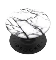 PopSockets Phone Grip w/ Expanding Kickstand & Swappable Grip White Black Marble