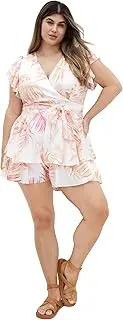 [City Chic] Women's Plus Size Playsuit - Summer Frill