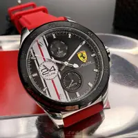 在飛比找ETMall東森購物網優惠-FERRARI 法拉利男錶 42mm 黑圓形精鋼錶殼 黑色三