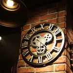 【現貨】復古工業風齒輪掛鐘壁鐘時鐘羅馬
