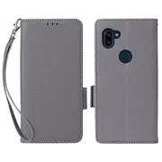 Pu Leather Case For Orbic Fun+ 4g, Wallet Phone Shell Litchi Texture Stand Cellphone Cover With Strap