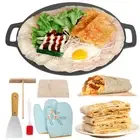 AU STOCK Cast Iron Induction Crepes Pan Baking Cookie Pancake Pizza Bakeware