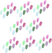 minkissy 4 Boxes Fake Nails Fake Nail Kit Kits Impress Press on Nails Finger Fake Nail Tip Nail Tip Full False Nail Artificial False Nails Nail Tips Decor Glitter Stickers Plastic
