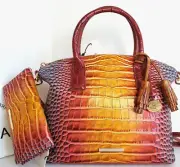 ⚘Brahmin Duxbury Dome Satchel Sunrise Millenia Leather Bag+ Wallet+ Tassel NWT